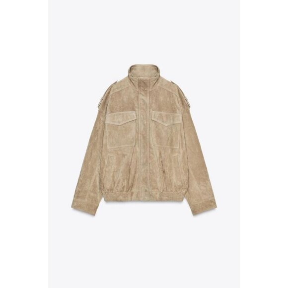 ZARA SUEDE LEATHER JACKET - Picture 1 of 11